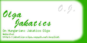 olga jakatics business card